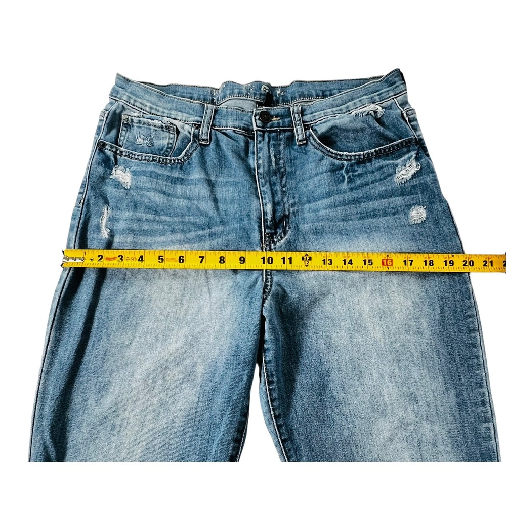 Rewash High Rise Jogger Jeans Womens Juniors 11/30 Distressed Blue Denim Elastic - Picture 8 of 10